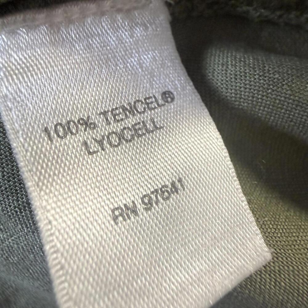 J. Jill Women's Size XL Olive Green Tencel Button Down Lagenlook Blouse Top - Picture 3 of 7